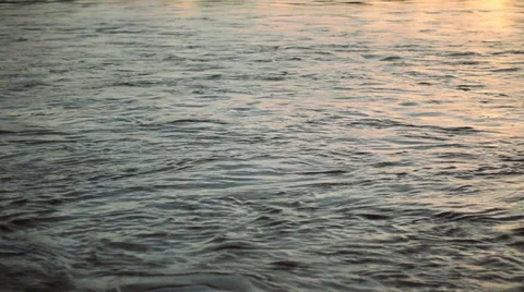 Flowing Water During Sundown - Medium Video stock 33804236