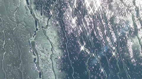 Flowing water on glass Stock Footage 7768575