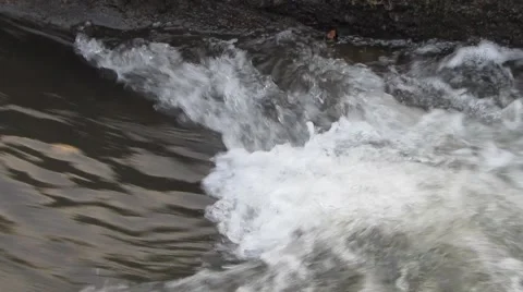 Flowing Water from a mountain flume Stock Footage 44685216