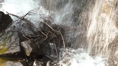 Flowing water in the mountain river Stock Footage 47855848