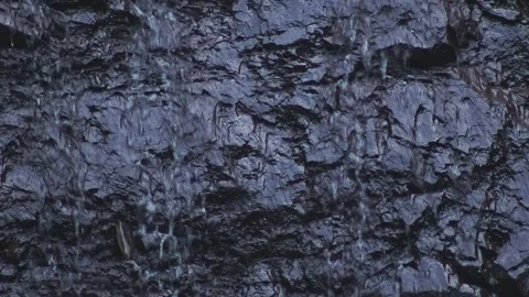 Flowing Water Over Dark Wet Rock Texture Seamless Loop Видео 333661492