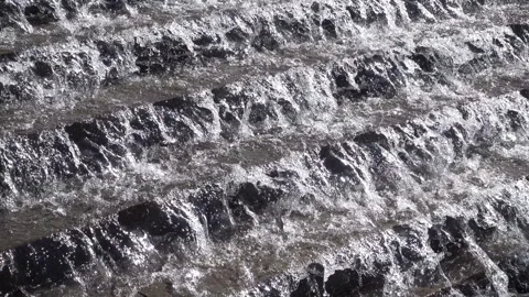 Flowing water over the steps Stock Footage 106913000