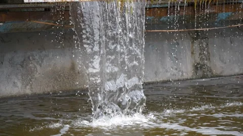 Flowing water. Powerful Waterfall Flow Video stock 256089788