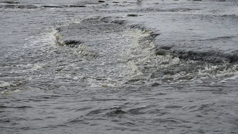 Flowing water on the river. Stock Footage 92854312