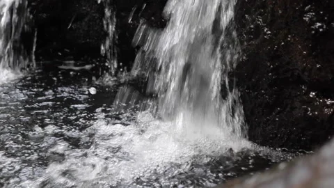 Flowing Water Splash on Waterfall Close up Macro. Beautiful Nature in Fores.. Stock-Footage 316836216