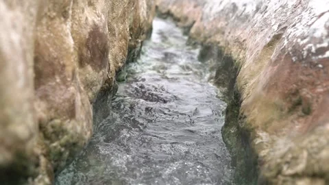 Flowing Water with Steam Stock Footage 234909112