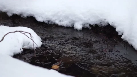 Flowing water stream in winter (seamless loop) Stock Footage 149049410