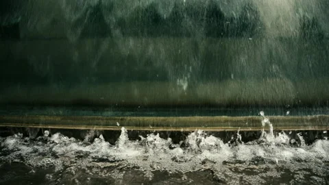 Flowing Water Texture in Modern Tokyo Water Feature Stock Footage 340117548