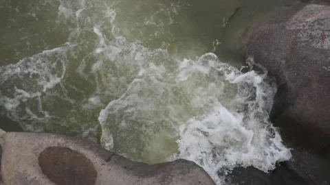 Flowing water through rocks and land Stock Footage 291601609
