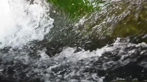 Flowing water through rocks and land, mind relaxing video with sound Stock Footage 291601636
