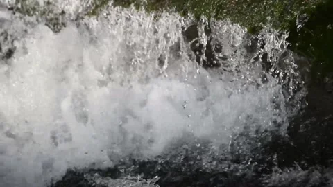 Flowing water through rocks and land, mind relaxing video with sound Stock Footage 291601648