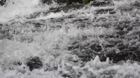 Flowing water through rocks and land, mind relaxing video with sound Stock Footage 291601779