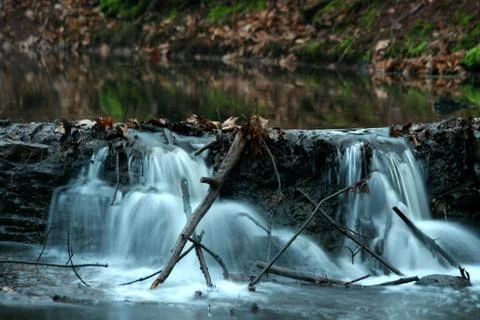 Flowing waterfall Stock Photos