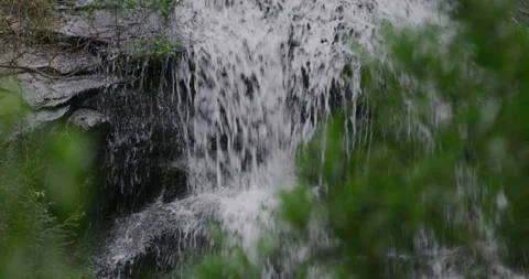Flowing Waterfall in Rainforest, Close Up 스톡 동영상 332211384