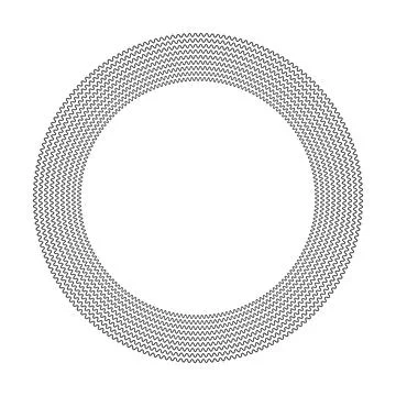 Flowing Wave Circle Border Vector Illustration Abstract Round Frame Illustration