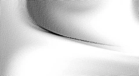 Flowing Wave Dot Halftone Vector Pattern: Curve Gradient Shape on Transparent Stock Illustration
