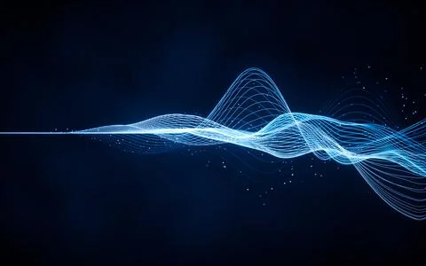 Flowing wave lines, curve pattern, 3d rendering. Stock Illustration