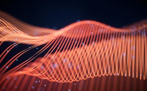 Flowing wave lines, curve pattern, 3d rendering. Stock Illustration