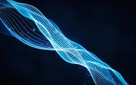 Flowing wave lines, curve pattern, 3d rendering. Illustrazione stock