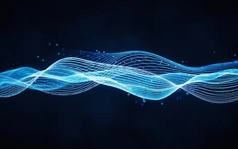 Flowing wave lines, curve pattern, 3d rendering. Stock Illustration