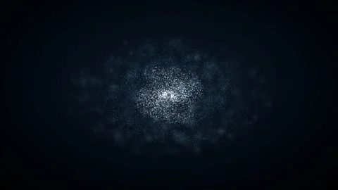 Flowing wave of luminous particles forming vortex Stock Footage 340053758