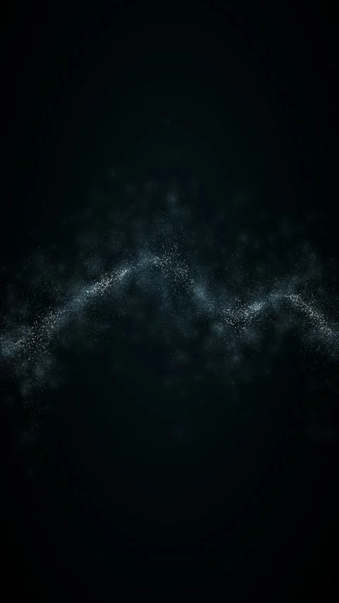 Flowing wave of luminous particles forming windribbon quantum Stock Footage 340053764