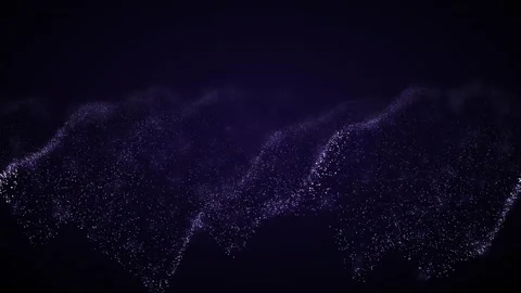 Flowing wave of luminous particles forming dune Video stock 340055852