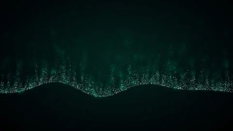 Flowing wave of luminous particles forming matrix Stock Footage 340055877