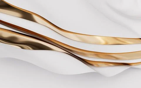 Flowing wave multilayer background, 3d rendering. Stock Illustration