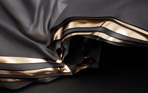 Flowing wave multilayer background, 3d rendering. Illustrazione stock