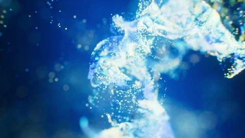 Flowing wave particles background, 3d rendering. Stock Footage 312985469
