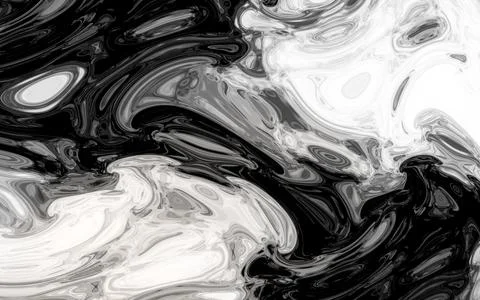 Flowing wave pattern, Chinese ink painting style, 3d rendering. イラスト素材