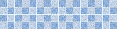 Flowing Wave Water Texture Seamless Vector Border Pattern. Blue Hand Drawn for 스톡 일러스트