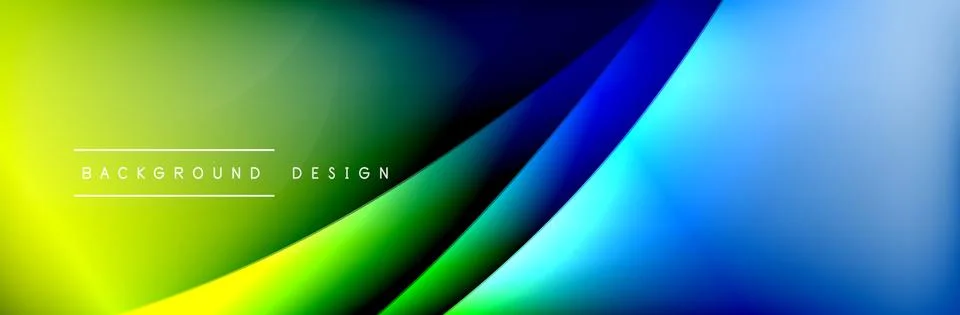 Flowing waves with 3d shadow effects and fluid gradients. Dynamic trendy Stock Illustration