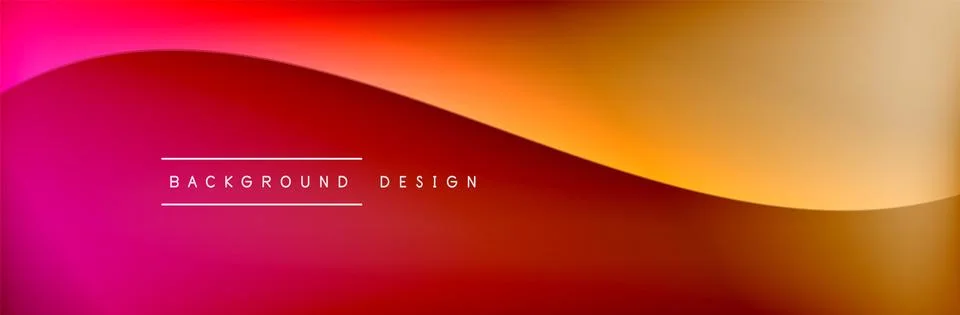 Flowing waves with 3d shadow effects and fluid gradients. Dynamic trendy イラスト素材