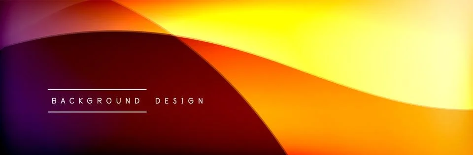 Flowing waves with 3d shadow effects and fluid gradients. Dynamic trendy Stock Illustration