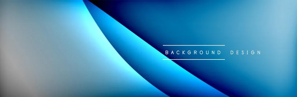 Flowing waves with 3d shadow effects and fluid gradients. Dynamic trendy Stock Illustration