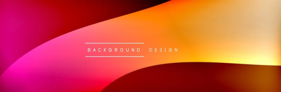 Flowing waves with 3d shadow effects and fluid gradients. Dynamic trendy イラスト素材