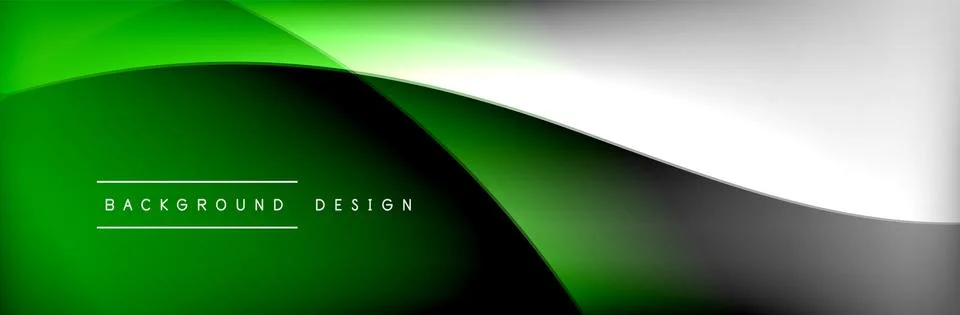 Flowing waves with 3d shadow effects and fluid gradients. Dynamic trendy Stock Illustration