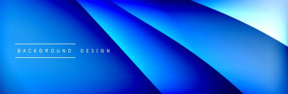 Flowing waves with 3d shadow effects and fluid gradients. Dynamic trendy イラスト素材