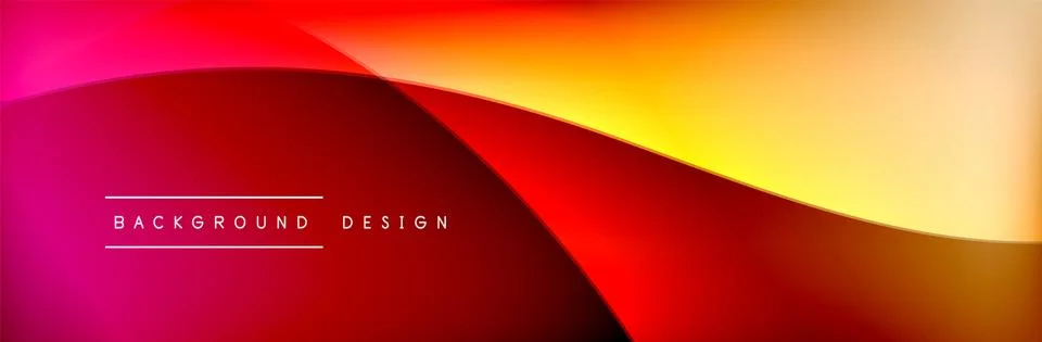 Flowing waves with 3d shadow effects and fluid gradients. Dynamic trendy Stock Illustration