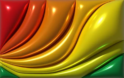 Flowing waves in red, orange, yellow, and green. Waves create a vibrant, sm.. Illustrazione stock
