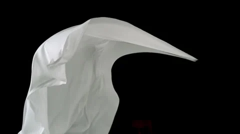 Flowing white cloth, Slow Motion Stock Footage