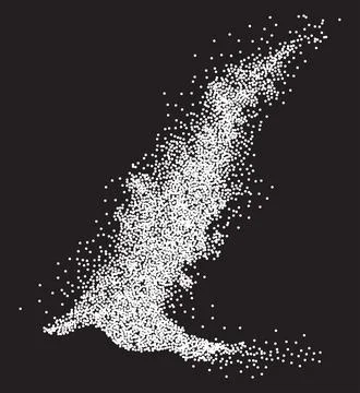 Flowing white dotted particles flame Stock Illustration