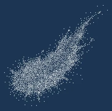 Flowing white dotted particles flame Stock Illustration