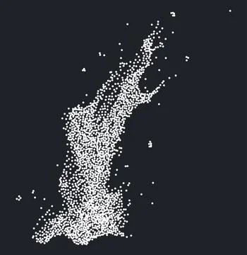 Flowing white dotted particles flame Stock Illustration