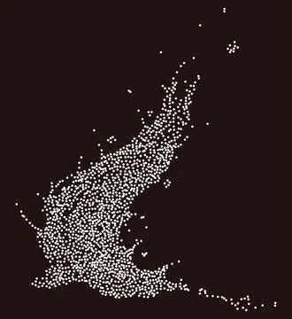 Flowing white dotted particles flame Stock Illustration