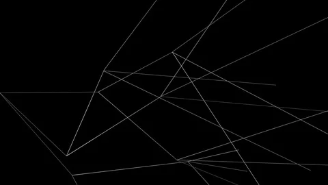 Flowing white lines drawing abstract pattern - on black (4K) Stock-Footage 116340558