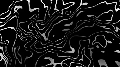 Flowing White Topographic Lines on Dark Reflective Surface Stock Footage 330331272