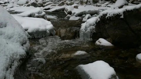 Flowing Winter Stream Stock Footage 326107045